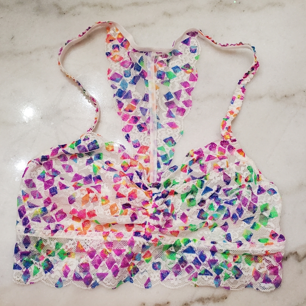 PINK Victoria's Secret Bralette- Rainbow/Multi color